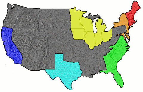 Map of regional hosting companies